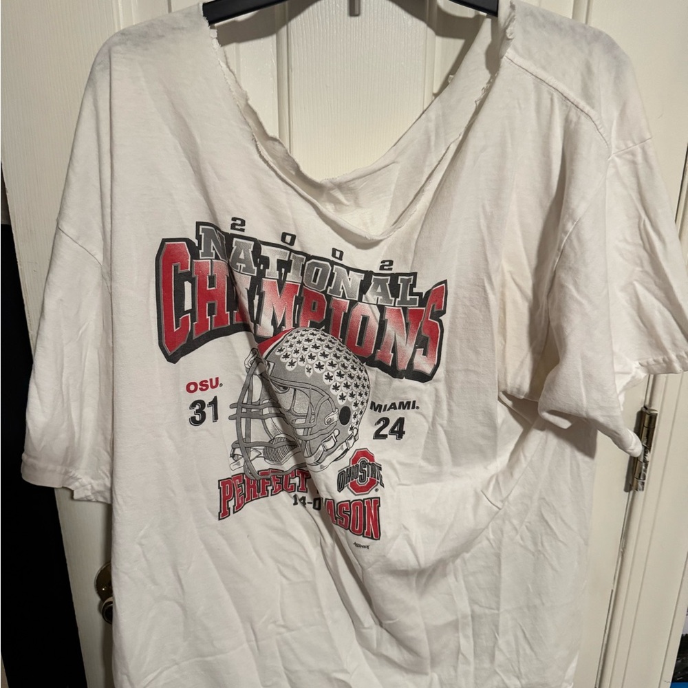 White National Champions Off the Shouler T-Shirt